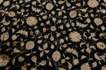 7x7 Charcoal and Ivory Turkish Silk Rug