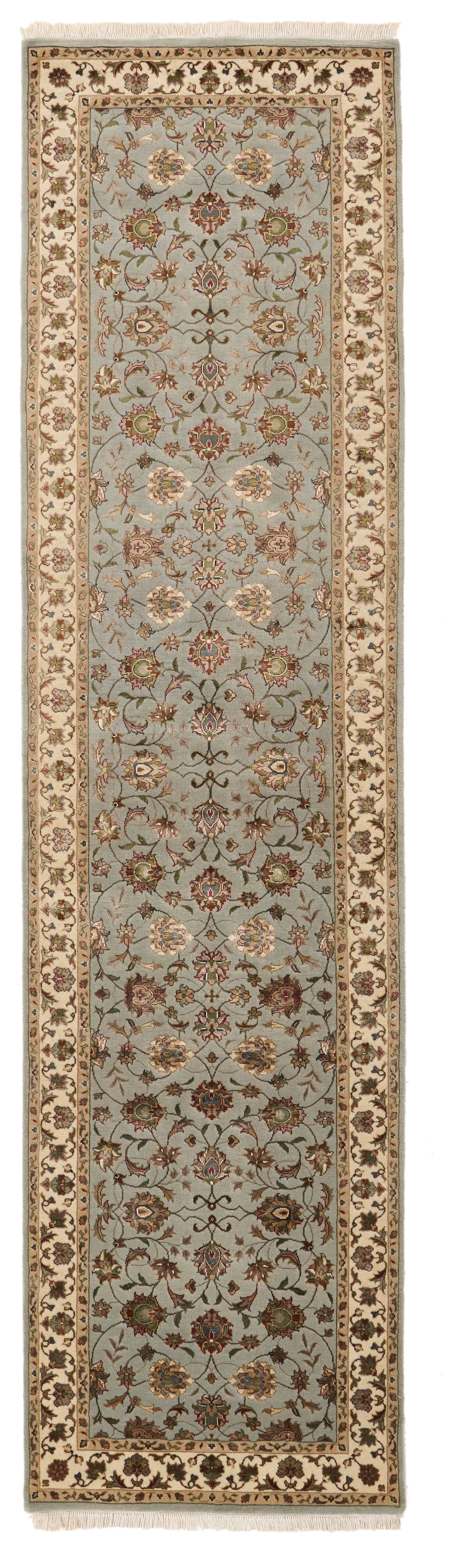 3x10 Gray and Ivory Turkish Silk Runner