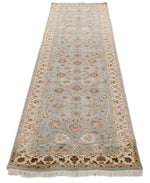 3x10 Gray and Ivory Turkish Silk Runner
