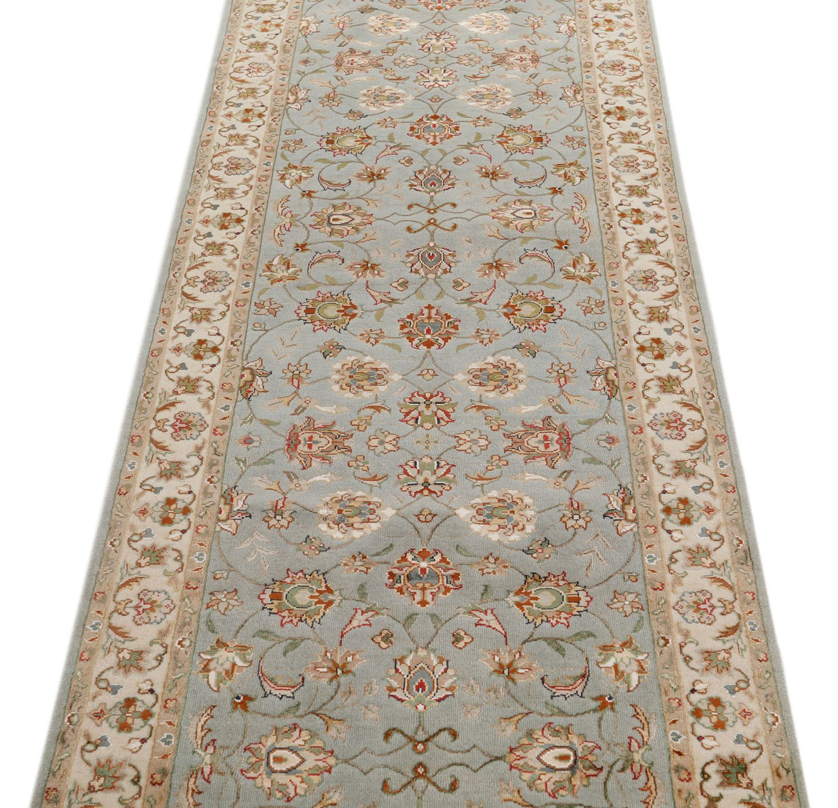 3x10 Gray and Ivory Turkish Silk Runner