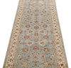 3x10 Gray and Ivory Turkish Silk Runner