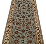 3x10 Gray and Ivory Turkish Silk Runner