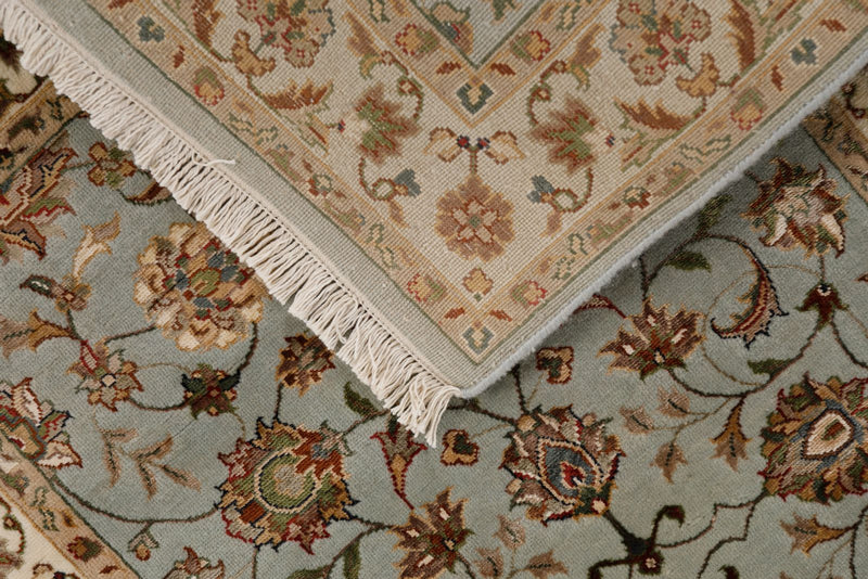 3x10 Gray and Ivory Turkish Silk Runner