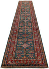 3x13 Green and Red Kazak Tribal Runner