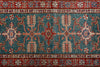 3x13 Green and Red Kazak Tribal Runner