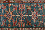 3x13 Green and Red Kazak Tribal Runner