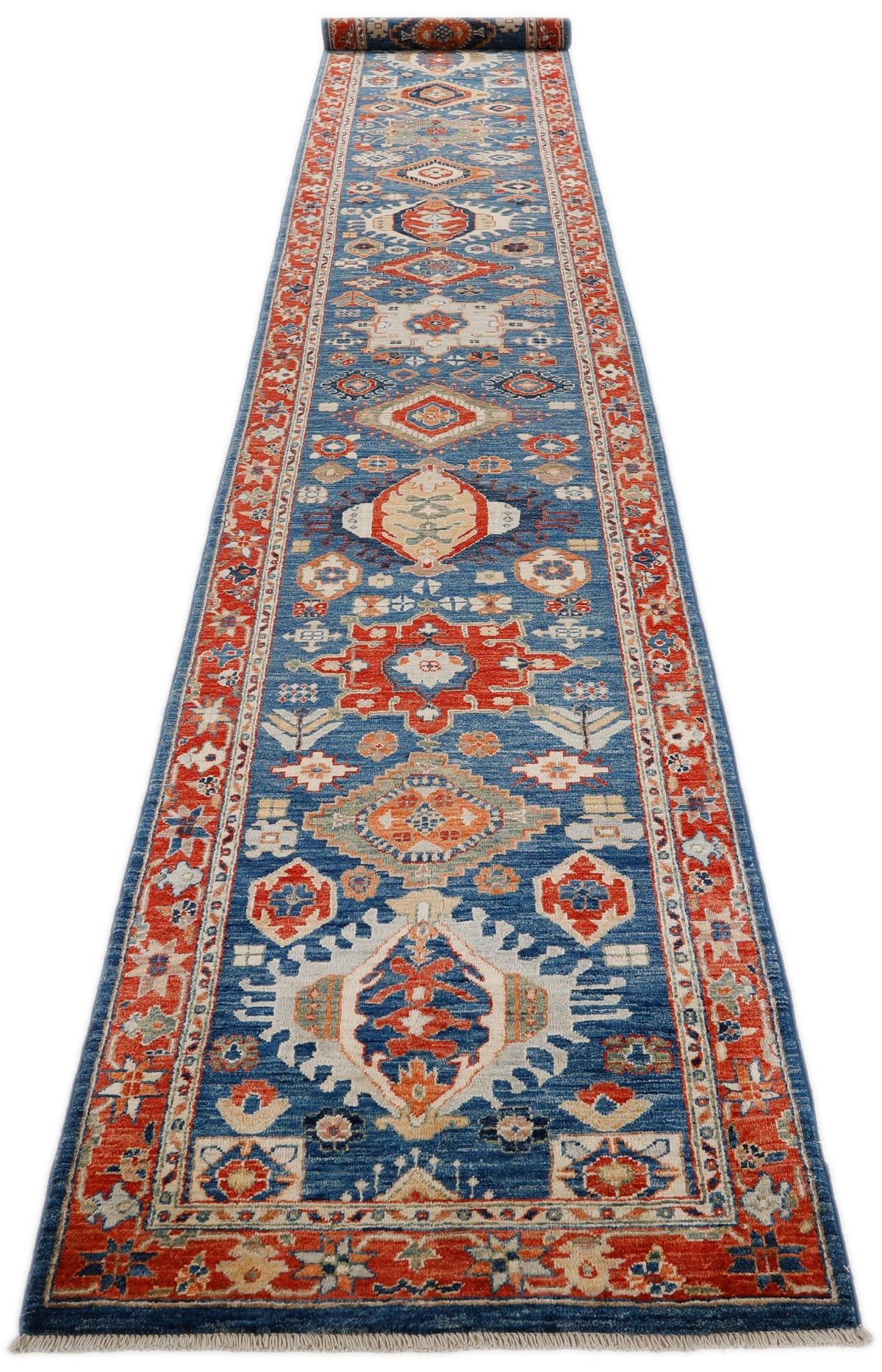 3x18 Navy and Red Anatolian Traditional Runner