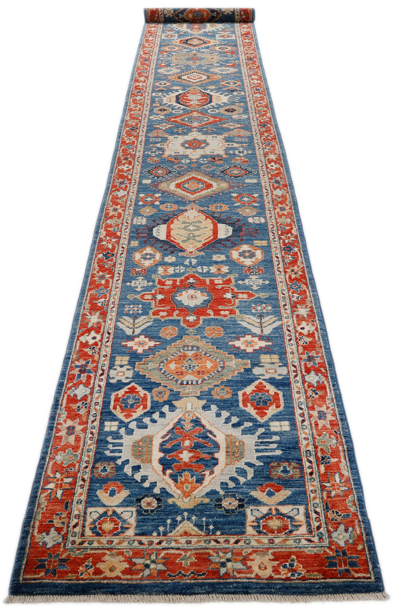 3x18 Navy and Red Anatolian Traditional Runner