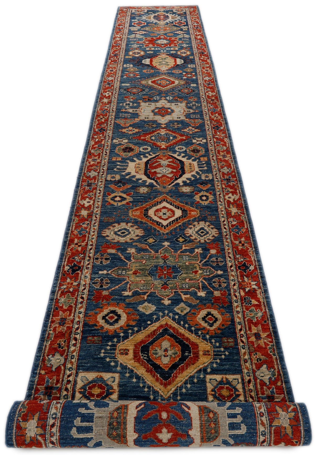 3x18 Navy and Red Anatolian Traditional Runner