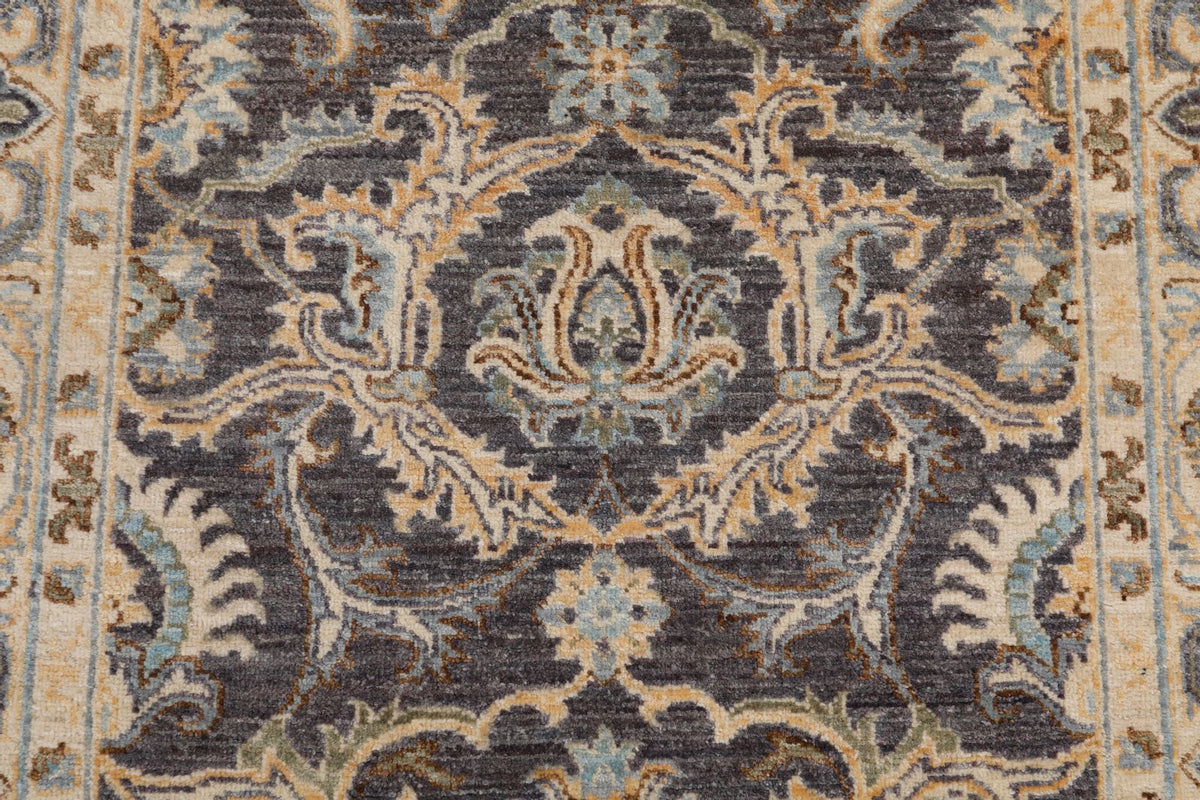 3x14 Gray and Ivory Turkish Oushak Runner