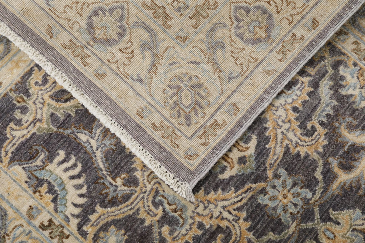 3x14 Gray and Ivory Turkish Oushak Runner