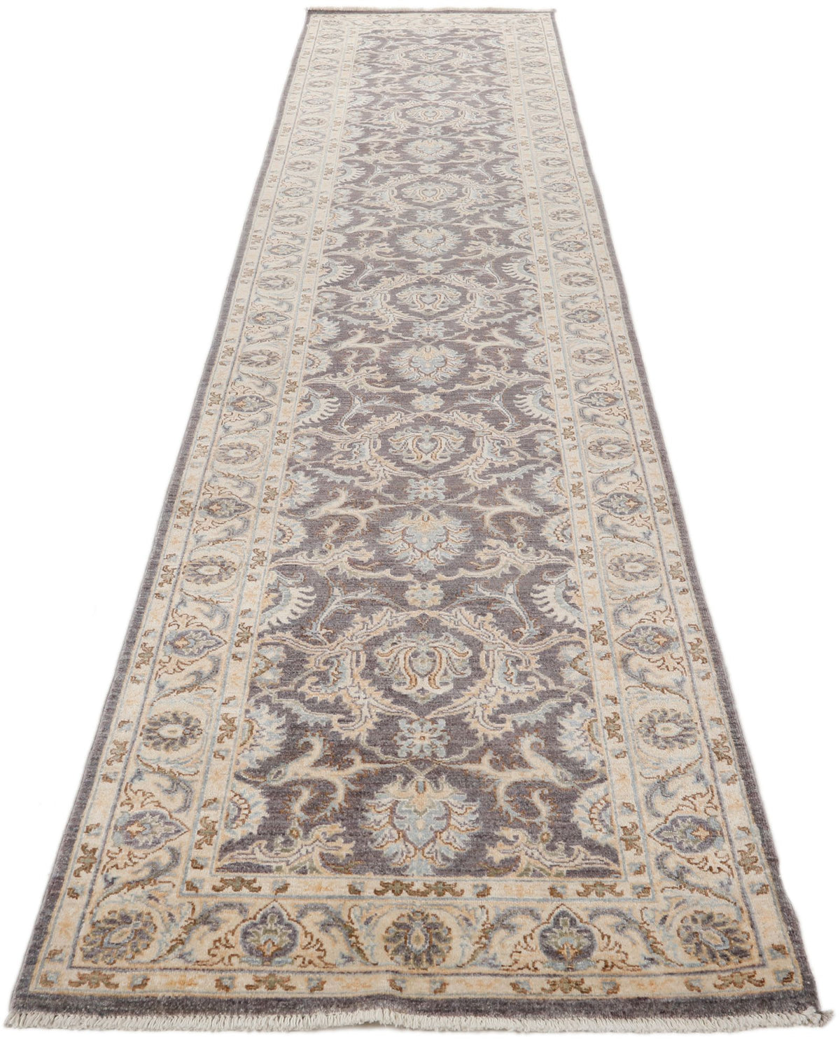 3x14 Gray and Ivory Turkish Oushak Runner