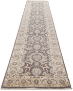 3x14 Gray and Ivory Turkish Oushak Runner