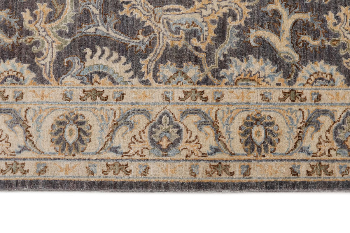 3x14 Gray and Ivory Turkish Oushak Runner