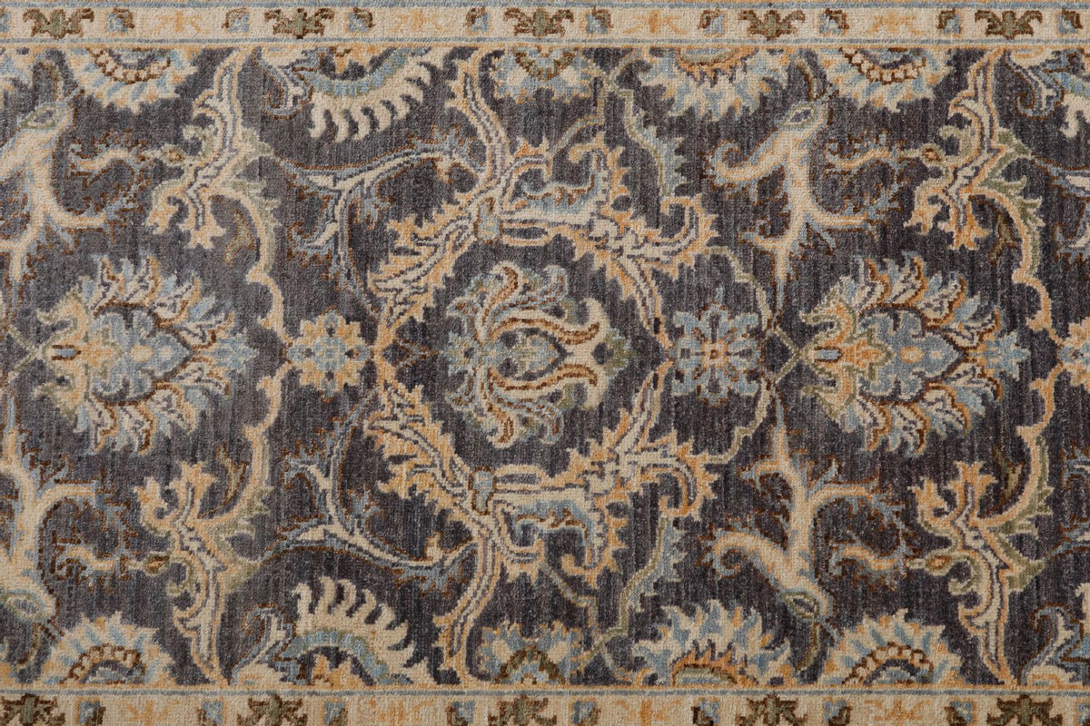 3x14 Gray and Ivory Turkish Oushak Runner