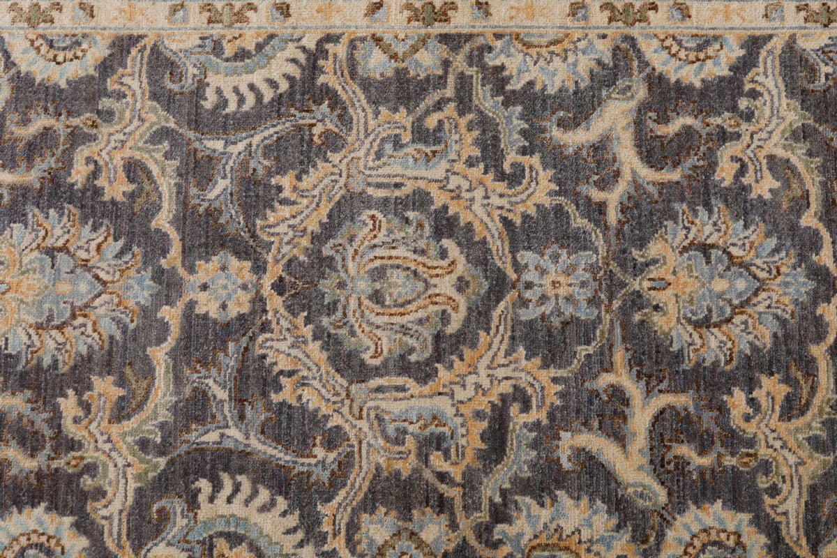 3x14 Gray and Ivory Turkish Oushak Runner