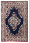 7x10 Navy and Ivory Turkish Traditional Rug