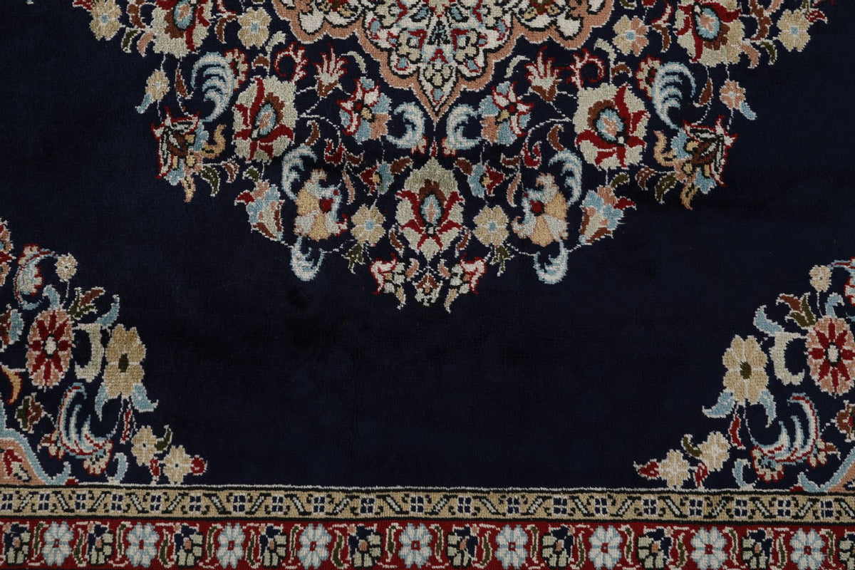 7x10 Navy and Ivory Turkish Traditional Rug