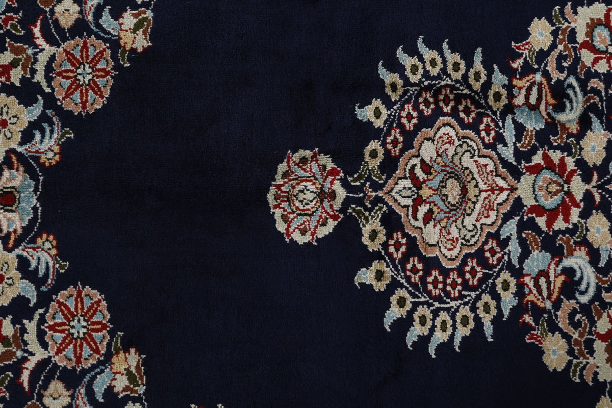 7x10 Navy and Ivory Turkish Traditional Rug