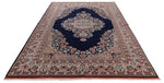 7x10 Navy and Ivory Turkish Traditional Rug
