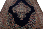 7x10 Navy and Ivory Turkish Traditional Rug
