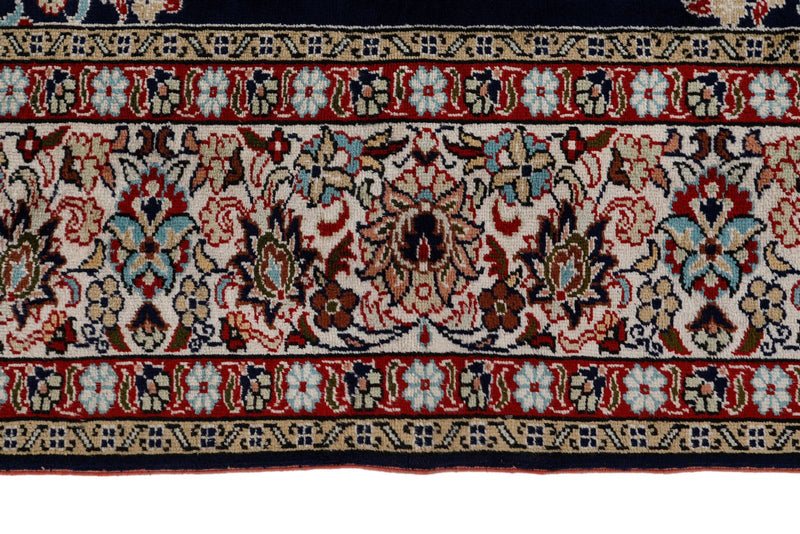 7x10 Navy and Ivory Turkish Traditional Rug