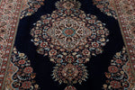 7x10 Navy and Ivory Turkish Traditional Rug