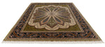 8x10 Light Green and Navy Turkish Silk Rug
