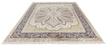 8x10 Light Green and Navy Turkish Silk Rug
