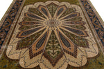 8x10 Light Green and Navy Turkish Silk Rug