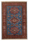 6x8 Light Blue and Red Kazak Tribal Rug