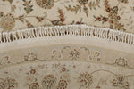 8x8 Ivory and Ivory Turkish Silk Rug