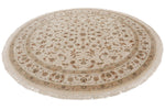8x8 Ivory and Ivory Turkish Silk Rug