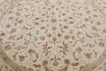 8x8 Ivory and Ivory Turkish Silk Rug