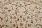8x8 Ivory and Ivory Turkish Silk Rug
