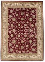 10x14 Burgundy and Ivory Turkish Silk Rug