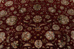 10x14 Burgundy and Ivory Turkish Silk Rug