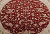 8x8 Burgundy and Beige Turkish Silk Rug