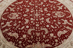 8x8 Burgundy and Beige Turkish Silk Rug