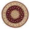 8x8 Burgundy and Ivory Turkish Silk Rug