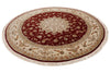 8x8 Burgundy and Ivory Turkish Silk Rug