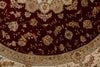 8x8 Burgundy and Ivory Turkish Silk Rug