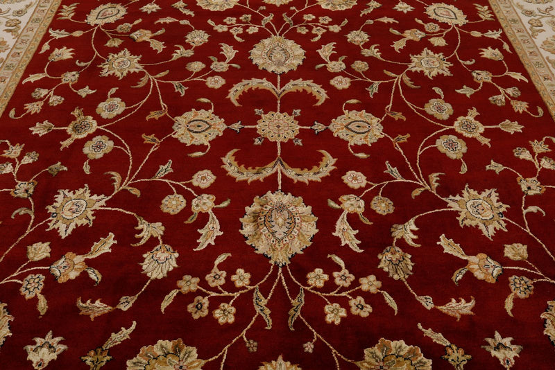 10x14 Burgundy and Gold Turkish Silk Rug
