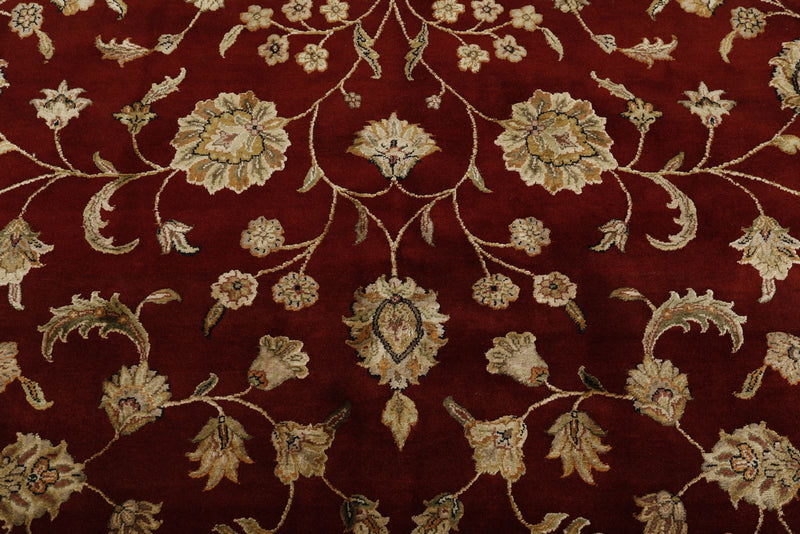 10x14 Burgundy and Gold Turkish Silk Rug