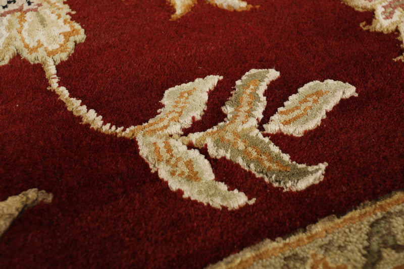 10x14 Burgundy and Gold Turkish Silk Rug