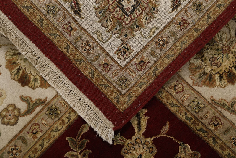 10x14 Burgundy and Gold Turkish Silk Rug
