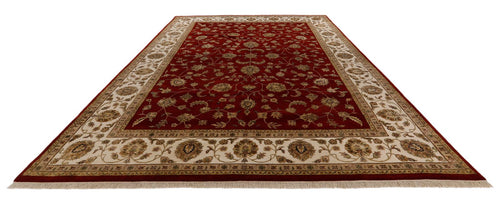 10x14 Burgundy and Gold Turkish Silk Rug