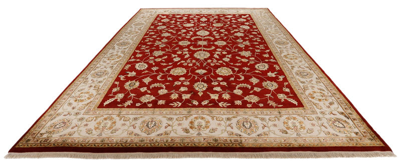 10x14 Burgundy and Gold Turkish Silk Rug