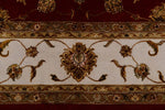 10x14 Burgundy and Ivory Turkish Silk Rug