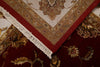 10x14 Burgundy and Ivory Turkish Silk Rug